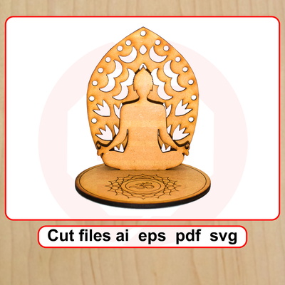 雷射切割 svg 佛東方家居裝飾模板 diy 工藝品