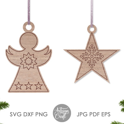 Coloring Christmas ornament single line SVG bundle - Artisan Craft - 004