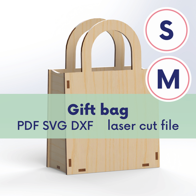 Laser cut gift bag template SVG