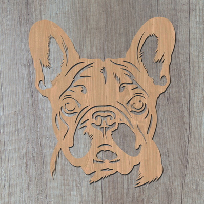 法國鬥牛犬 雷射 svg - HappyDesignStudio - 002