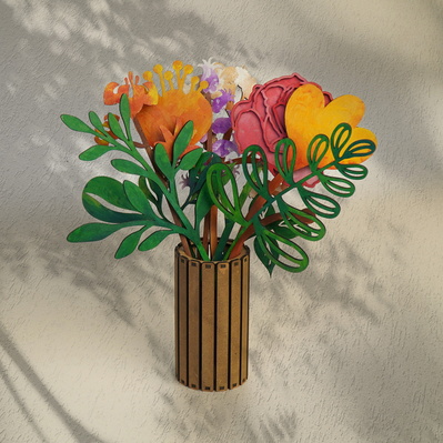 3D Wooden Flower Pot - FLUX Inc - 001