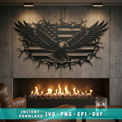 Patriotic Eagle Flag SVG for Plasma & CNC