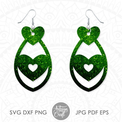St Patrick's day earring SVG, teardrop earrings - Artisan Craft - 003