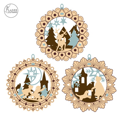 聖誕樹玩具飾品套裝 - LaserCutano - 008
