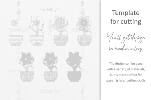 水仙花,水仙花,3d 分層 svg dxf png 文件 水仙花,水仙花,3d 分層 svg dxf png 文件 - CraftyKittyArt - 001