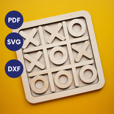 Laser Cut Tic Tac Toe game board