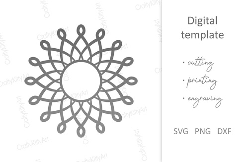 太陽裝飾。圓形會標曼荼羅框架。 svg dxf png 文件 太陽裝飾。圓形會標曼荼羅框架。 svg dxf png 文件 - CraftyKittyArt - 001