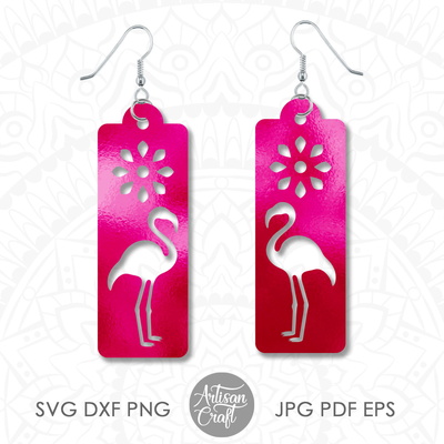 用於製作熱帶珠寶的火烈鳥耳環 svg 切割文件 - Artisan Craft - 007