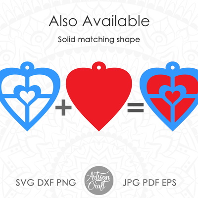 心型耳環 svg，情人耳環 svg - Artisan Craft - 002
