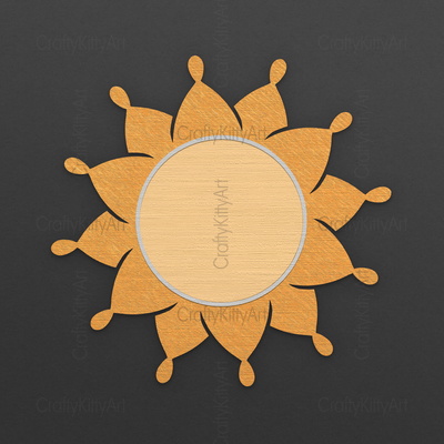 Sunny Mandala Sunflower Sun frame, 3D layered SVG DXF PNG