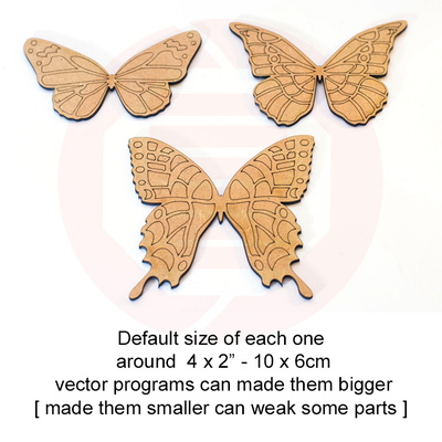 Laser cut Butterfly set decor Glwoforge SVG template DIY - Daniel San - 002