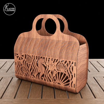 Beach Bag with Marine Life Design - LaserCutano - 004