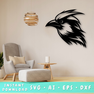 Blue Jay Bird Laser SVG - HappyDesignStudio - 001