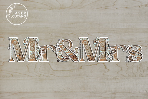 Mr & mrs 多層刻字牆面裝飾 Mr & mrs 多層刻字牆面裝飾 - LaserCutano - 002
