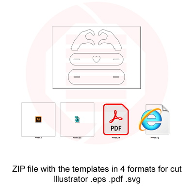 雷射切割 svg 模板心形裝飾婚禮情侶禮物 - Daniel San - 005