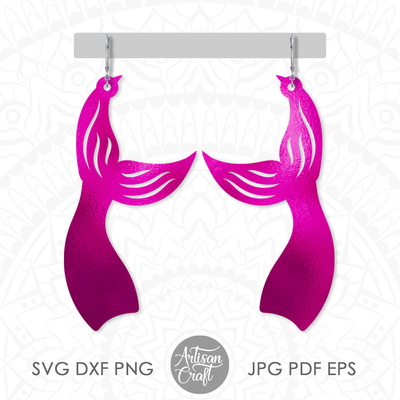 Mermaid tail earrings for cutting with laser  - Artisan Craft - 001