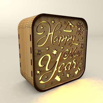 Night Light for New Year Holidays - Candle Holder - LaserCutano - 002