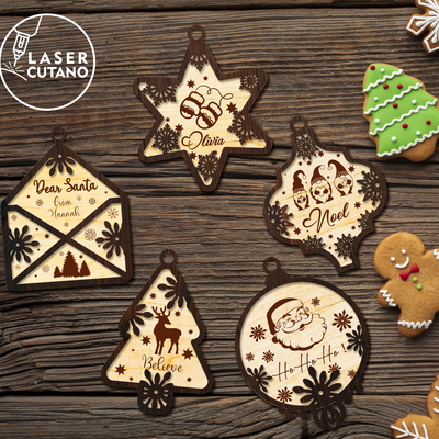 Christmas Tree Ornaments Bundle - LaserCutano - 002