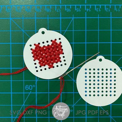Cross stitch earrings cut files with patterns  - Artisan Craft - 002