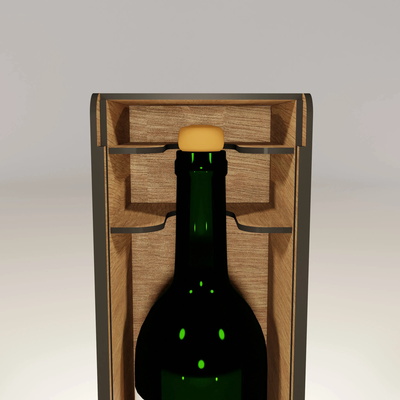Wooden box for wine bottle 3 and 5 mm - LazerCutPro - 004