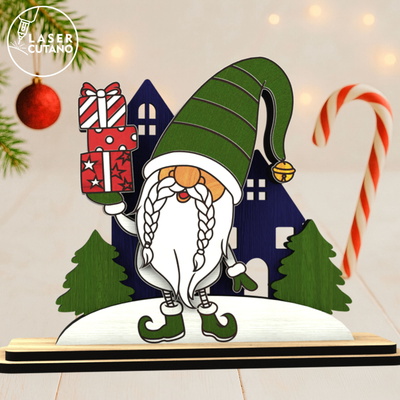 聖誕節侏儒雕像 svg 3 件套 – 雷射切割木製 - LaserCutano - 004