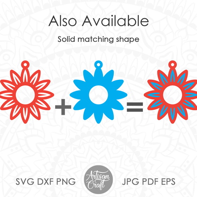 向日葵耳環，svg 切割銼，雷射切割銼 - Artisan Craft - 005