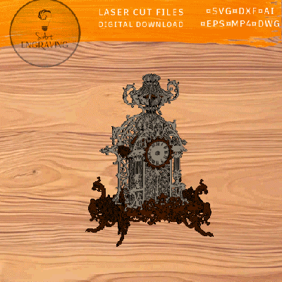 Louis XVI Clock Laser Cut Files - SiArt - 002