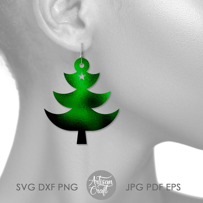 聖誕樹耳環 svg，淚珠 - Artisan Craft - 003