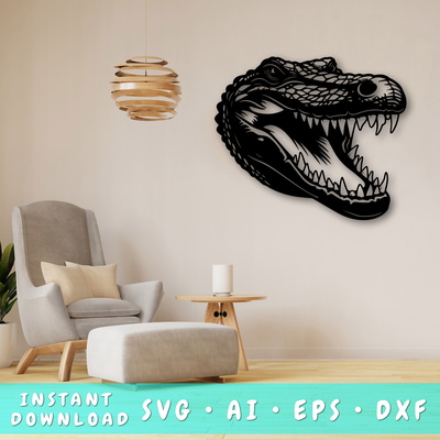 Alligator Laser SVG - HappyDesignStudio - 001