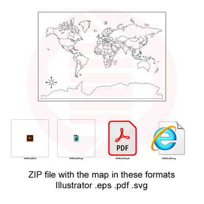 雷射切割世界國家地圖向量模板 mdf 木材 - Daniel San - 007