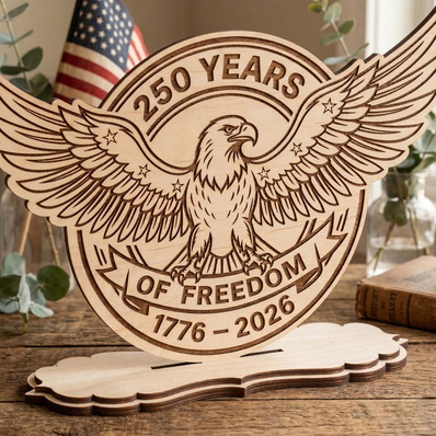 250 Years of Freedom Laser Cut SVG Bundle, 3 Patriotic Eagle - HappyDesignStudio - 004