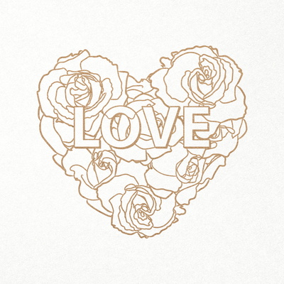 愛心。花心。玫瑰花。 svg dxf png 文件 - CraftyKittyArt - 001