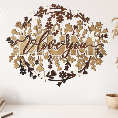 我愛你媽媽花圈 - LaserCutano - 003