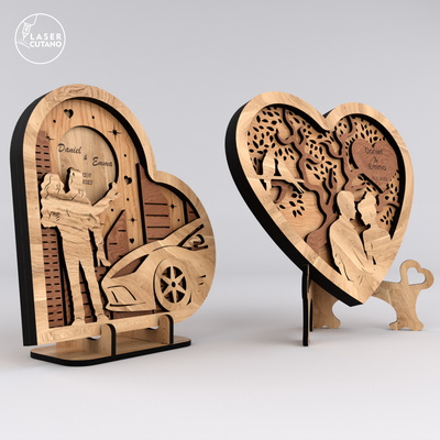心形情人節裝飾 - LaserCutano - 003