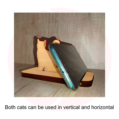 雷射切割模板 svg 貓手機支架 mdf 木製工藝品 - Daniel San - 003