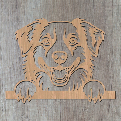 窺視澳洲牧羊犬雷射 svg，狗雷射切割設計 - HappyDesignStudio - 002