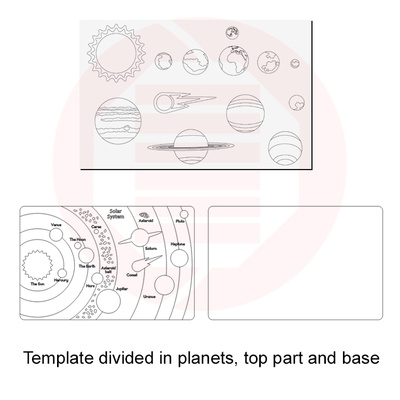 Laser cut SVG template Solar System puzzle school supplies - Daniel San - 004