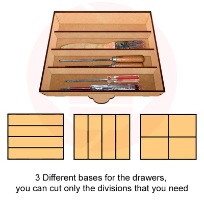 雷射切割抽屜盒 svg 辦公桌收納盒向量模板 - Daniel San - 003