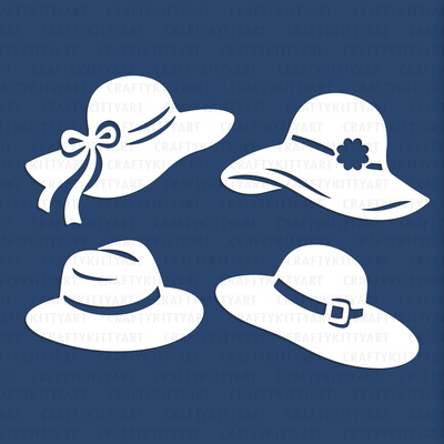 Summer hat Laser Paper cutting SVG: Brim hats collection - CraftyKittyArt - 001