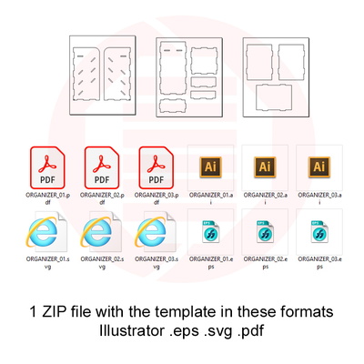 雷射切割 svg 辦公桌收納盒鉛筆筆筒模板 - Daniel San - 005
