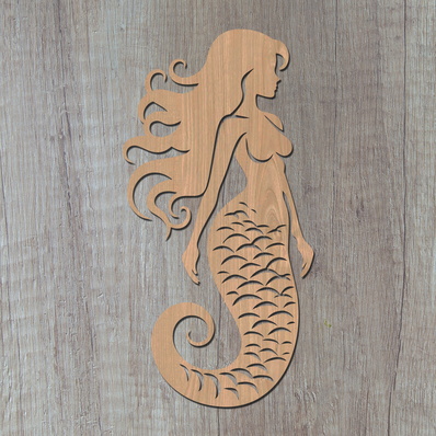 美人魚雷射 svg 切割檔、美人魚 glowforge 文件 - HappyDesignStudio - 002