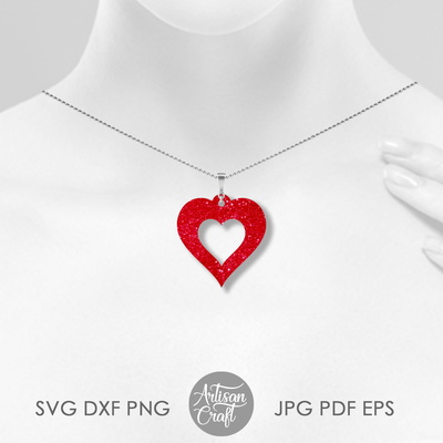 Heart earrings SVG, Valentine Earrings SVG  - Artisan Craft - 004