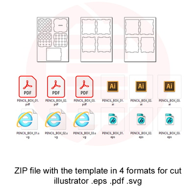 雷射切割 svg 模板鉛筆盒支架辦公桌收納盒 - Daniel San - 005