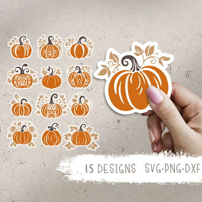裝飾南瓜 svg 捆綁包，秋季/農場/感恩節 - CraftyKittyArt - 001