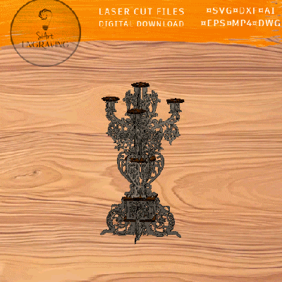 Siren candelabra 雷射切割文件 - SiArt - 002