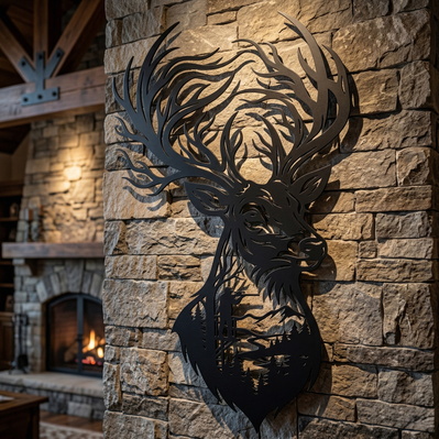 Deer Hunting Metal Wall Art SVG | Plasma Cut Deer - HappyDesignStudio - 004