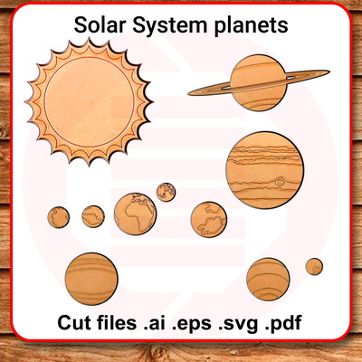 Laser cut SVG Solar system planets Home decor diy crafts - Daniel San - 001