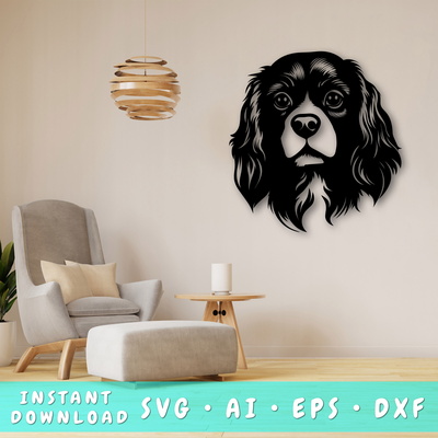 Cavalier King Charles Spaniel Laser SVG - HappyDesignStudio - 001
