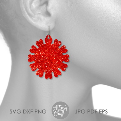 心形曼陀羅、耳環切割銼刀、雷射切割耳環 - Artisan Craft - 003