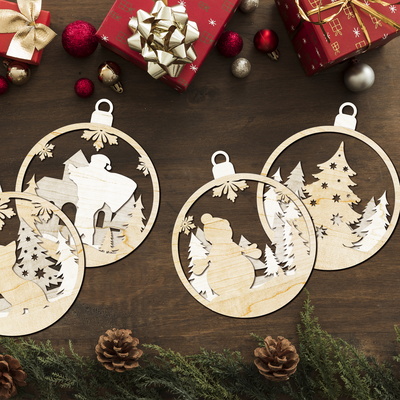 CHRISTMAS Ornament Laser Cut Bundle - LaserCutano - 004